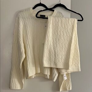 Gap Women's Cable Knit Sweater Set - Cream